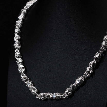 Nugget Chain 8.5mm Necklace Solid 925 Sterling Silver 20" 22" 24"