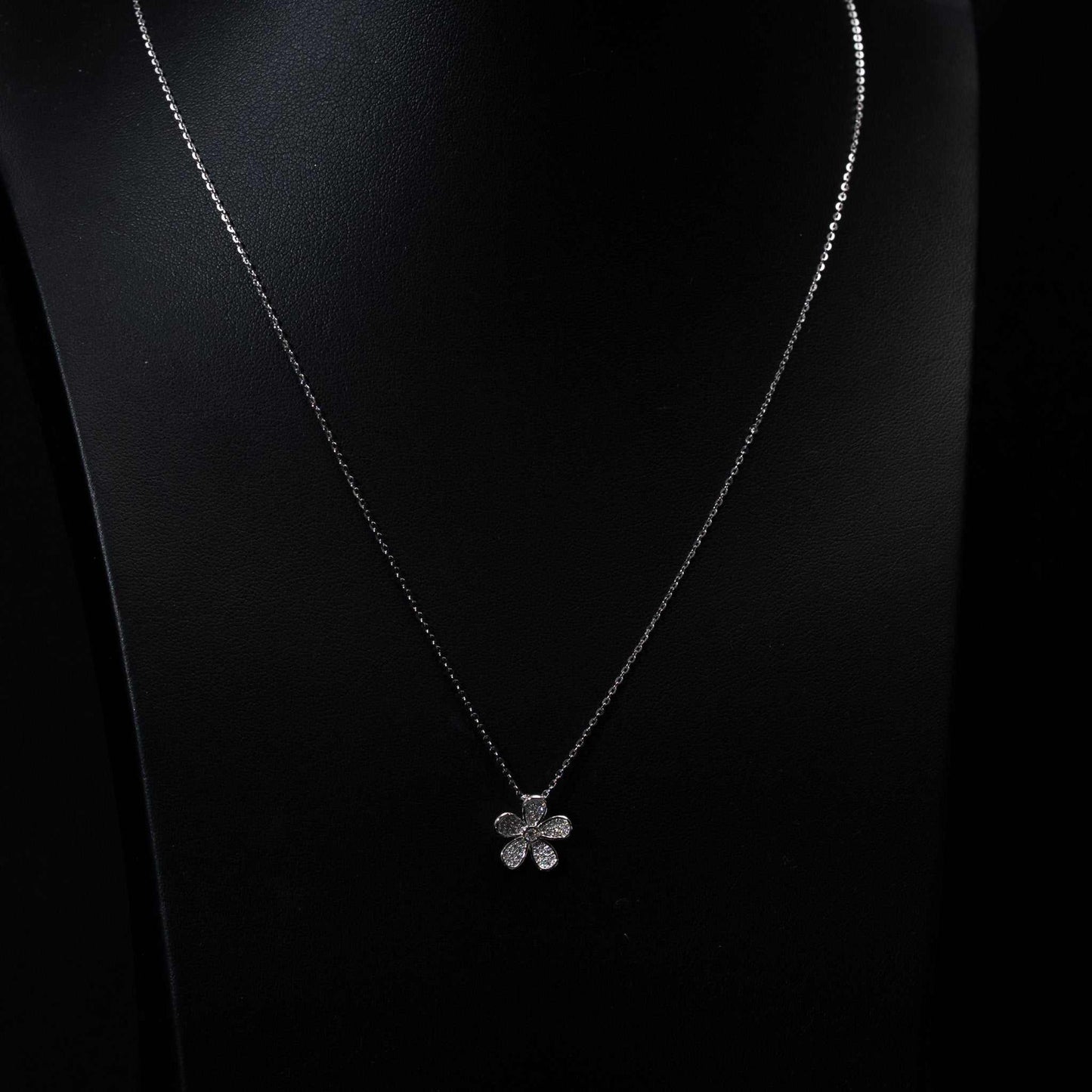 Moissanite Flower Necklace for Women – 925 Sterling Silver