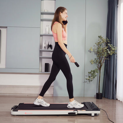 DeerRun A5 Pro Smart 2 in 1 Folding Treadmill Pink with Handrail, 300Lbs