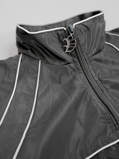 “RADIANT AURA” NYLON TRACK JACKET ( SHADOW GREY)
