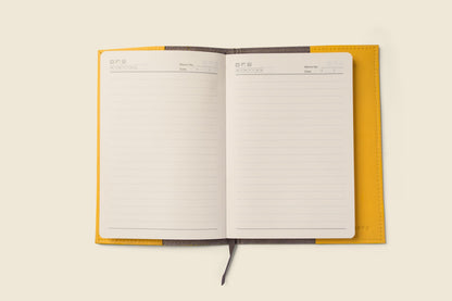 Refillable A5 Leather Notebook Cover – Yellow