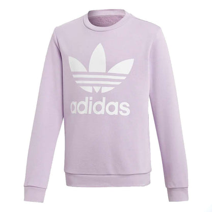 adidas Originals Kid's(Youth) Trefoil Crew Sweater - Purple Glow / White