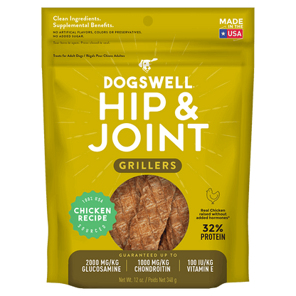 Dogswell Hip & Joint Grillers Treats, Chicken Recipe (12oz)