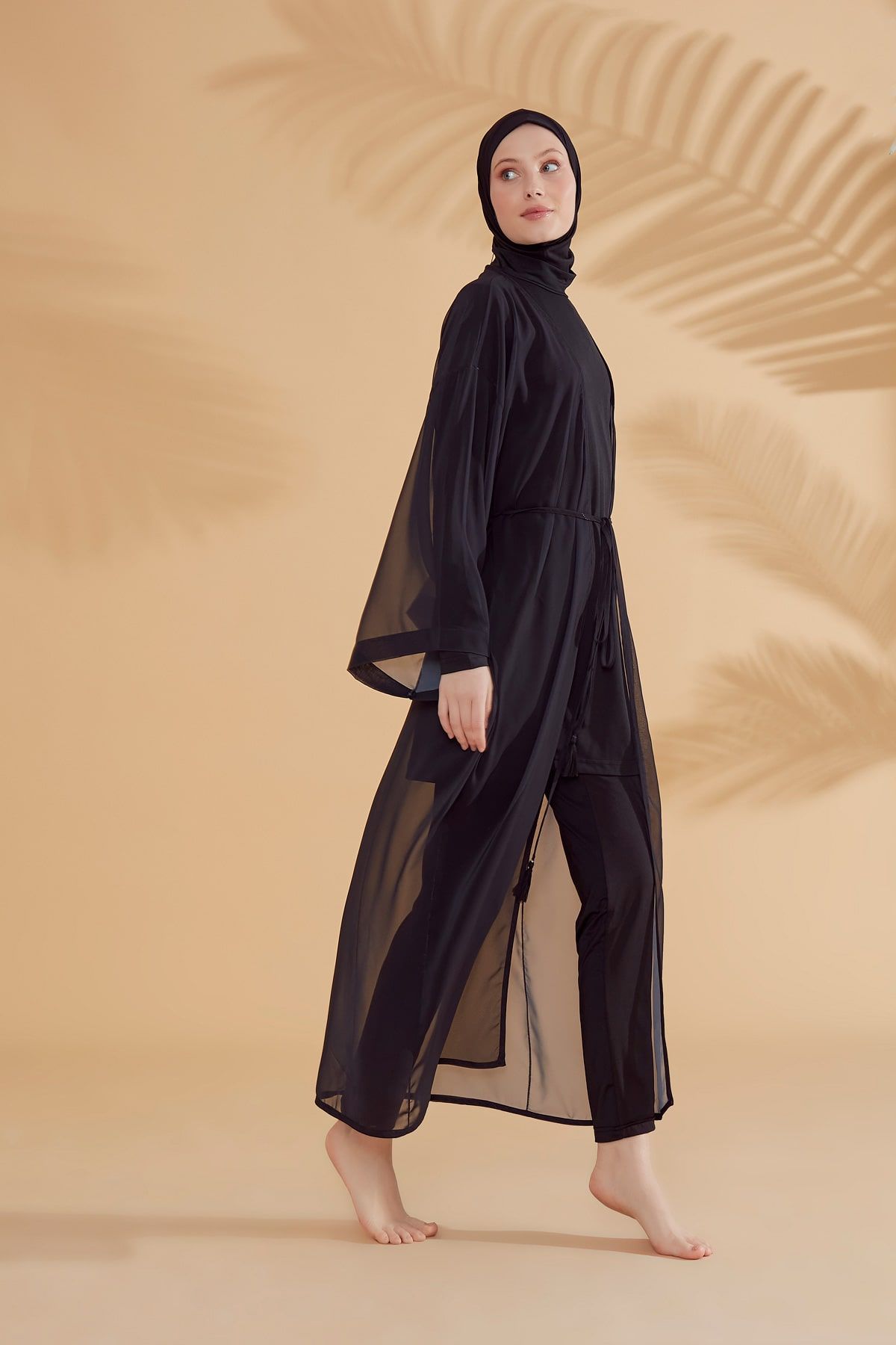 Black Pareo Kimono P2342