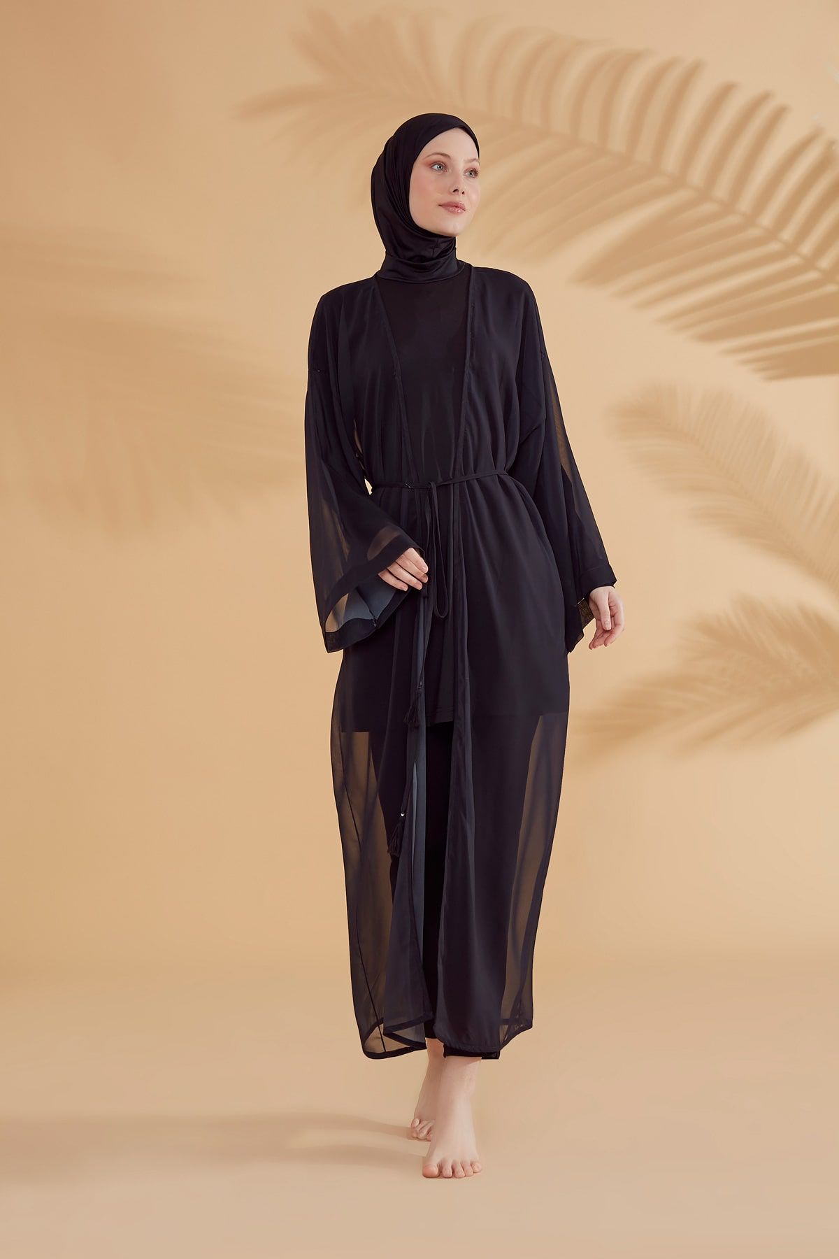 Black Pareo Kimono P2342