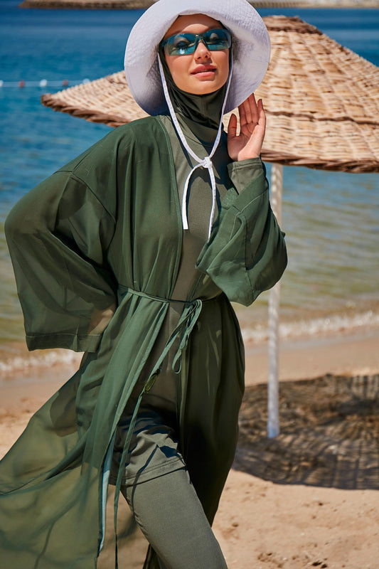 Khaki Pareo Kimono P2344