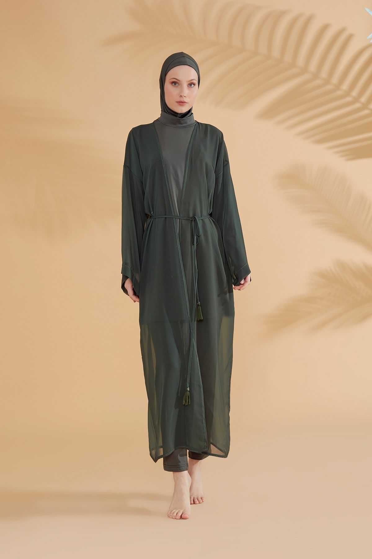 Khaki Pareo Kimono P2344