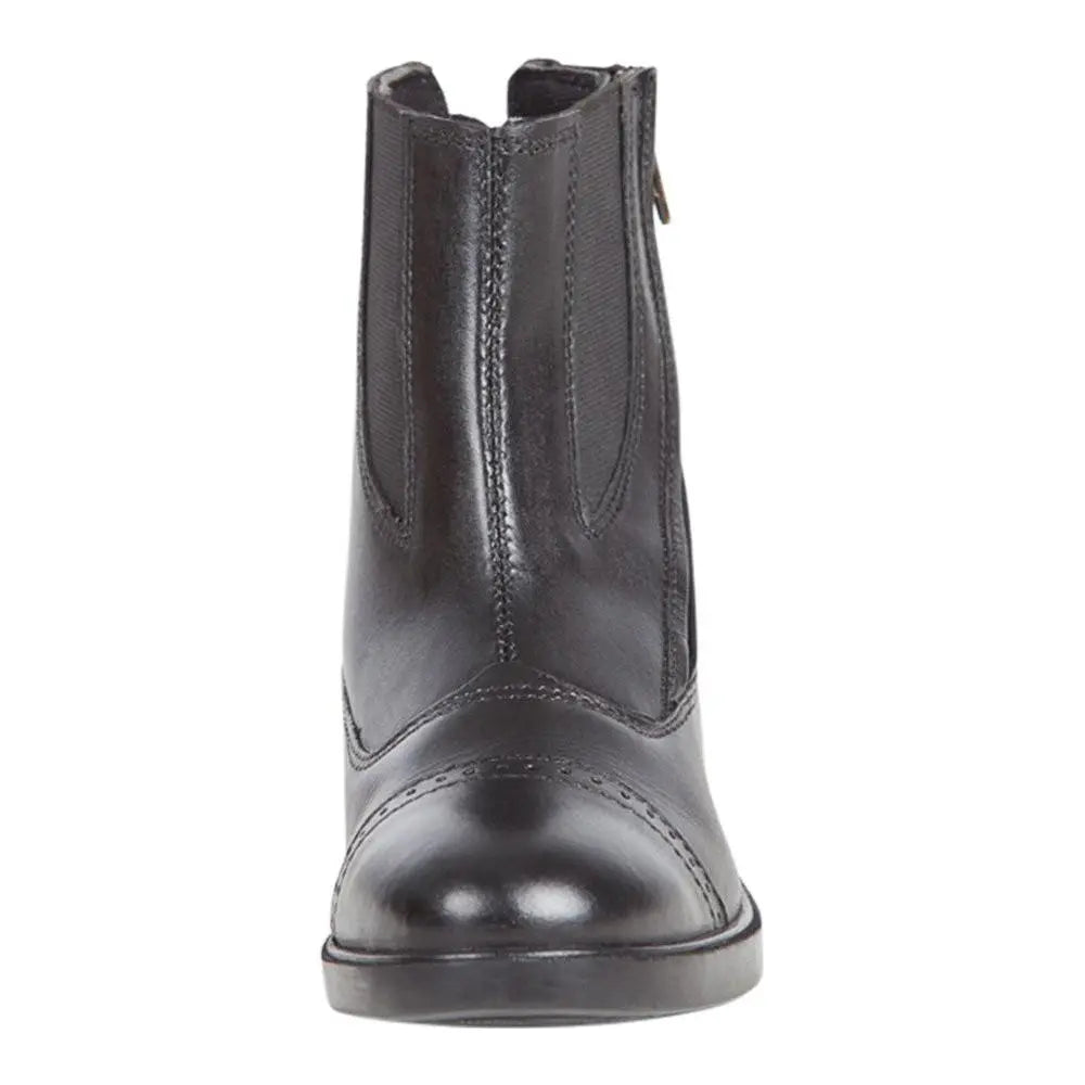 Daisy Clipper Children's Side Zipper Premium Leather Paddock Boots Horse Riding Boots, Black