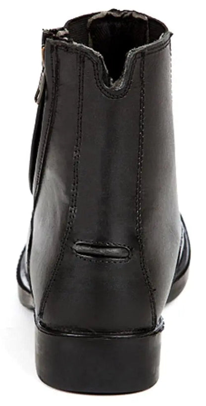 Daisy Clipper Children's Side Zipper Premium Leather Paddock Boots Horse Riding Boots, Black