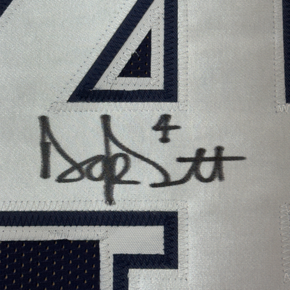 Framed Autographed/Signed Dak Prescott 35x39 Dallas Dark Blue Football Jersey JSA COA