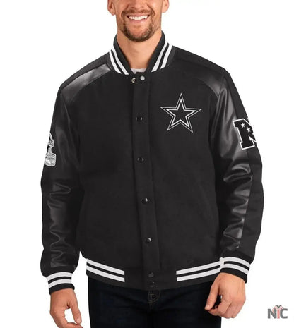 Dallas Cowboys Black Quicksnap Varsity Jacket