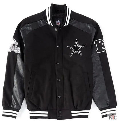 Dallas Cowboys Black Quicksnap Varsity Jacket