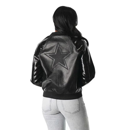 Dallas Cowboys Black Sequin Jacket
