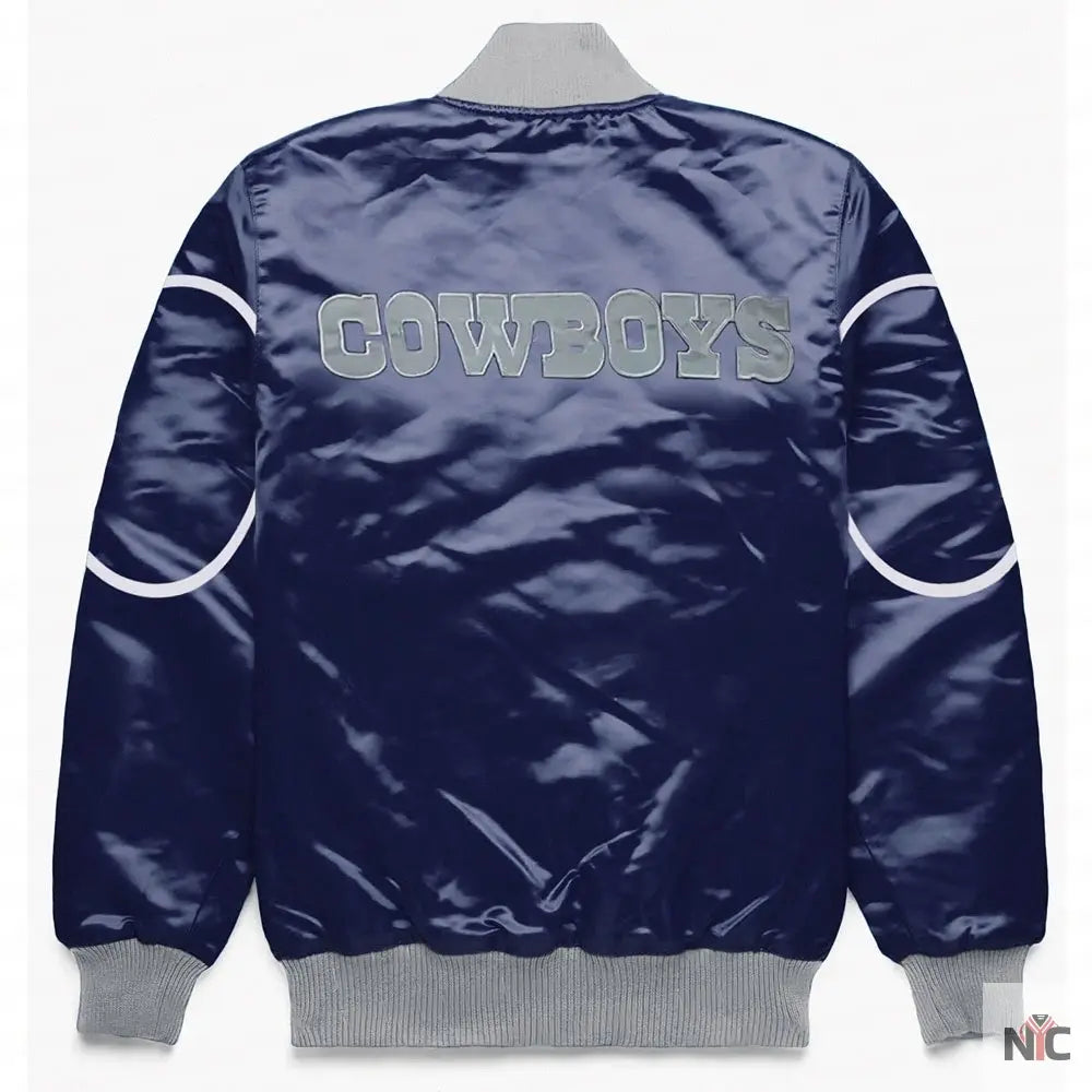 Dallas Cowboys Blue Bomber Snap-Front Jacket