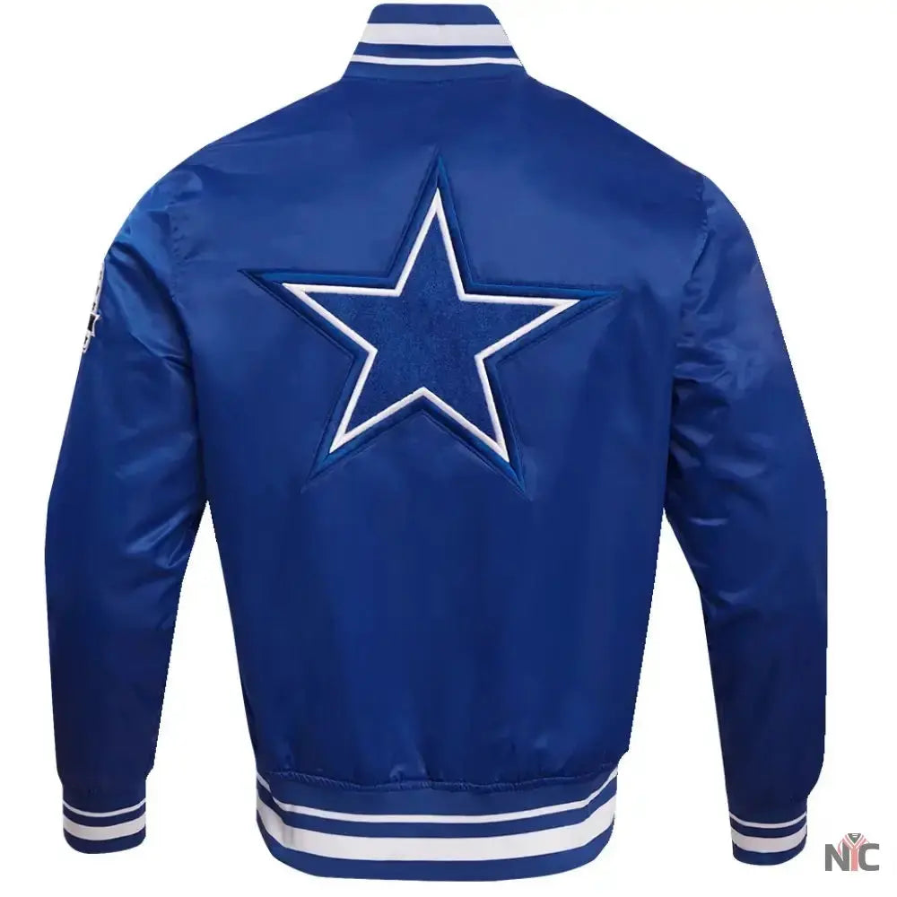 Dallas Cowboys Classic Blue Satin Varsity Jacket
