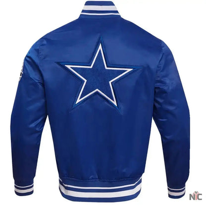 Dallas Cowboys Classic Blue Satin Varsity Jacket