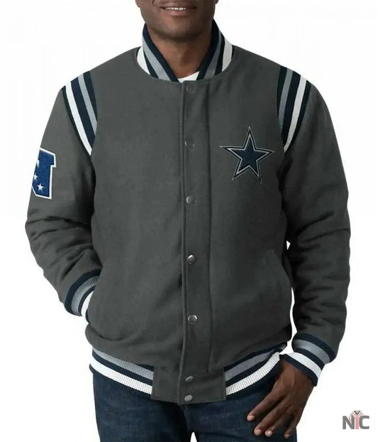 Dallas Cowboys Gray Varsity Wool Jacket