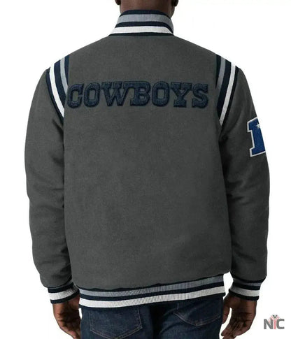 Dallas Cowboys Gray Varsity Wool Jacket