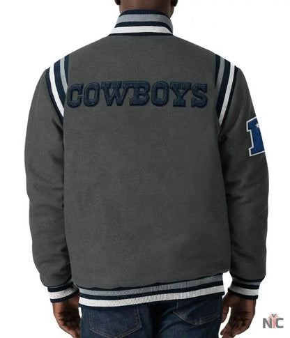 Dallas Cowboys Gray Varsity Wool Jacket