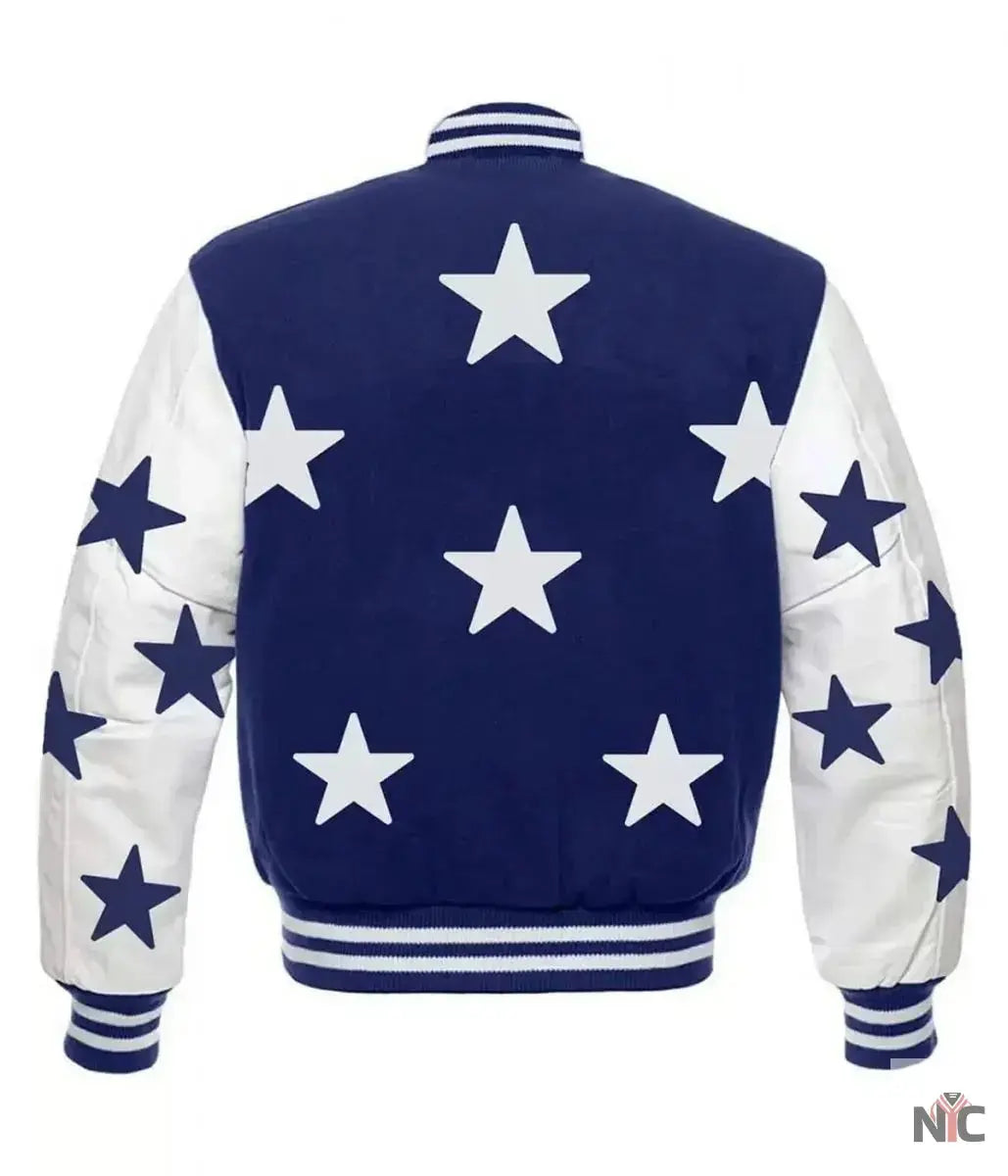 Dallas Cowboys Stars Varsity Royal Blue and White Jacket