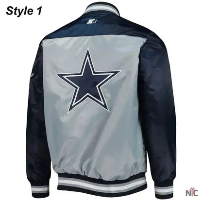 Dallas Cowboys The Tradition II Satin Blue and Grey Jacket