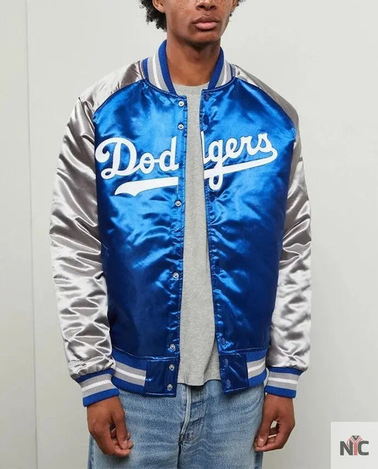 Dallas Dodger La Blue and Grey Varsity Jacket