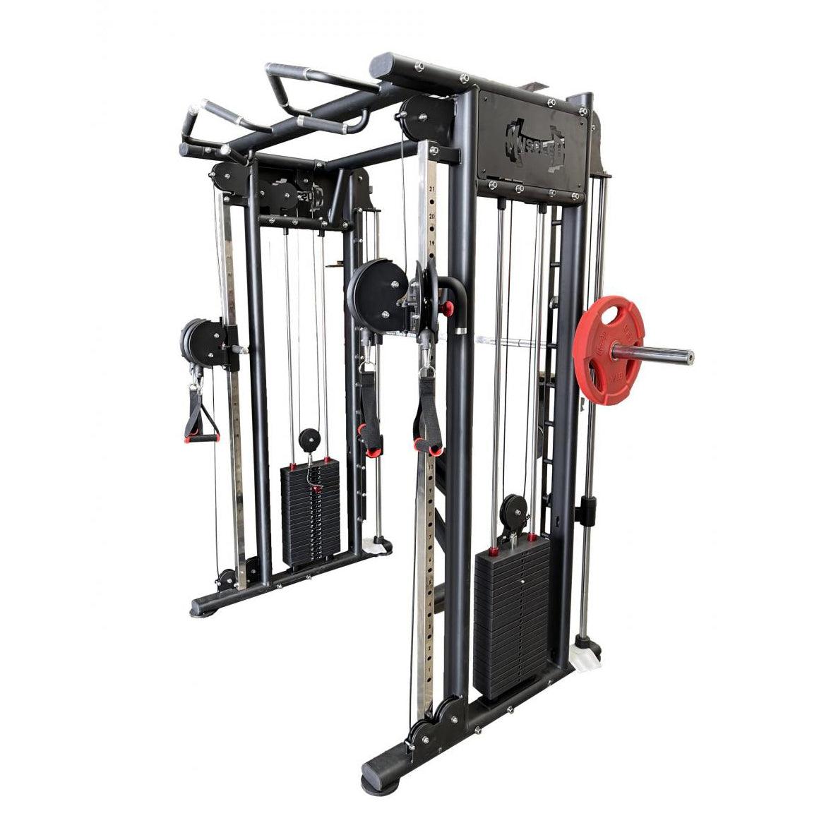 Muscle D Fitness Dual Adjustable Pulley Smith Combo – Full Body Trainer