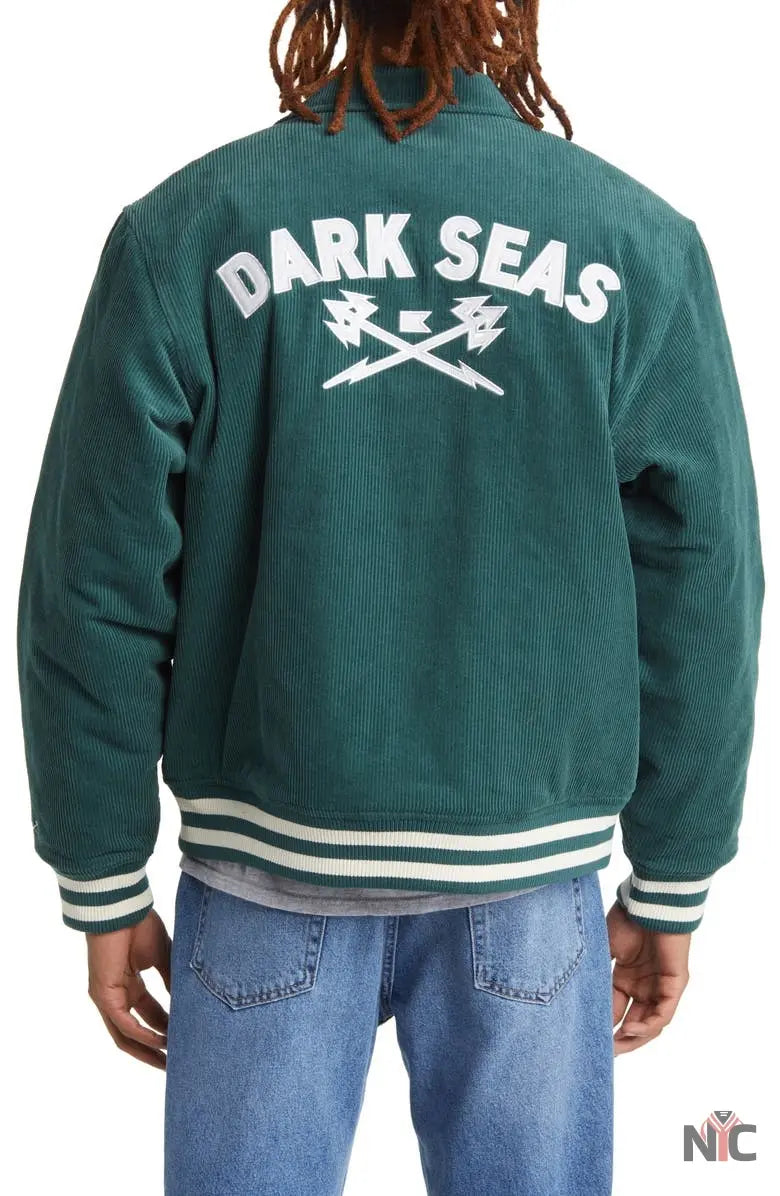 Dark Seas Cotton Corduroy Varsity Jacket