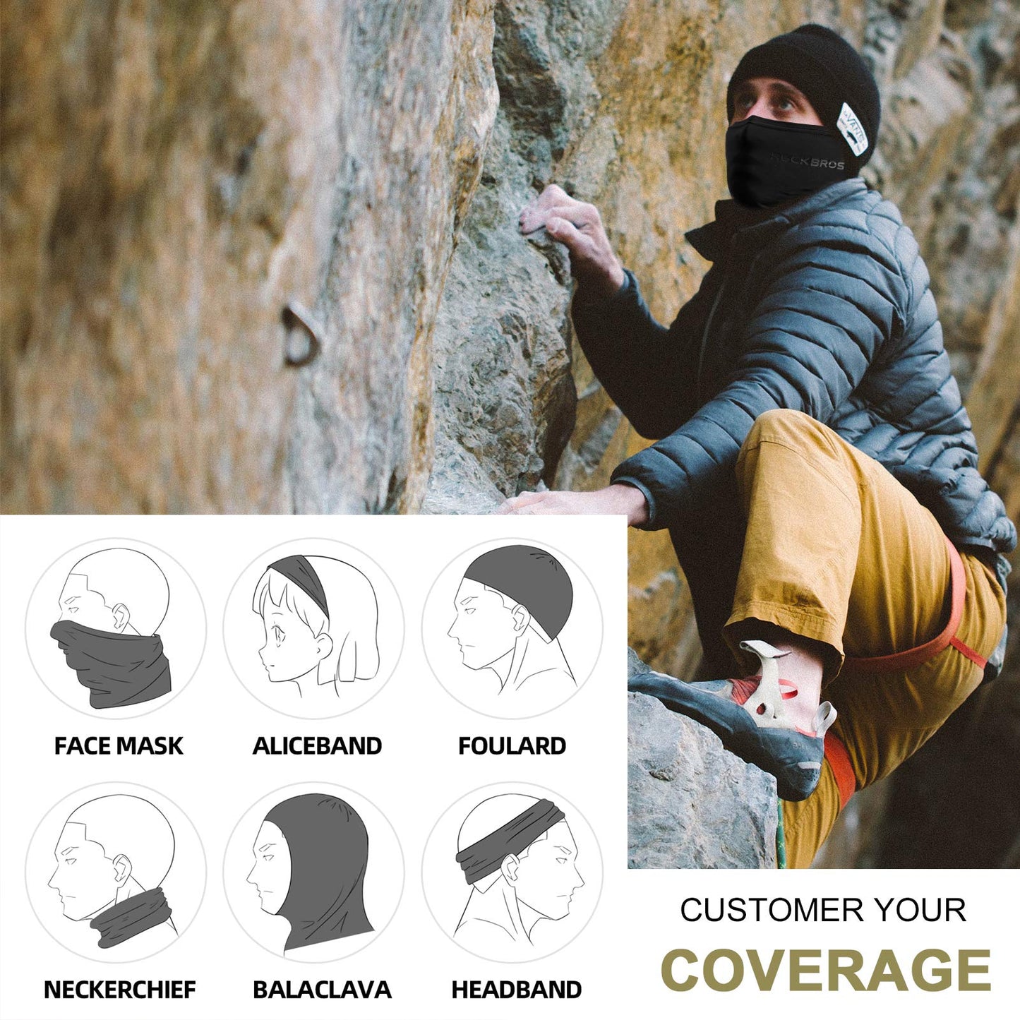 ROCKBROS Cooling Neck Gaiter Bandana Face Mask  Summer Half Face Scarf  for Cycling Fishing - Triathlete Store