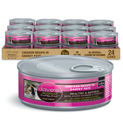 Dave's Chicken Recipe in Saucey Paté Wet Cat Food (5.5oz)