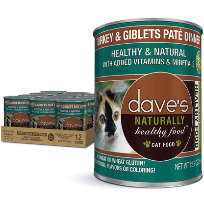 Dave's Naturally Healthy Turkey & Giblets Dinner Paté Wet Cat Food (12.5oz)