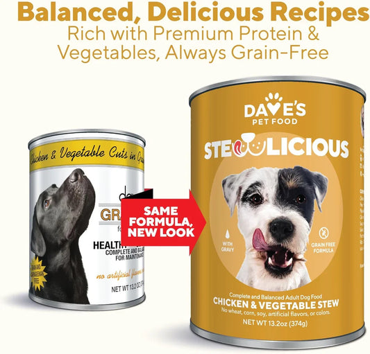 Dave's Stewlicious Chicken & Vegetable Stew For Dogs (13.2oz)