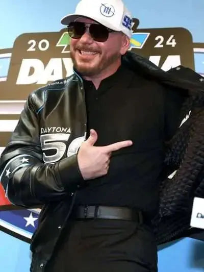 Daytona 500 Pitbull Black Leather Jacket