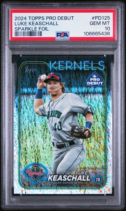 Graded 2024 Topps Pro Debut Luke Keaschall #PD125 Sparkle Foil /175 Rookie RC Baseball Card PSA 10 Gem Mint