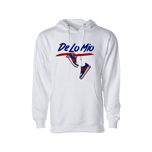 Dominican Phrase De lo mio Printed White Hoodie