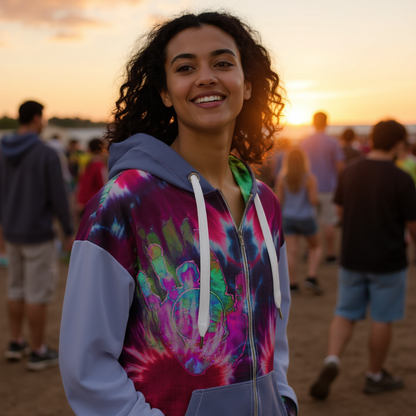 Deadhead Shibori Unisex zip hoodie