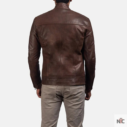 Dean Brown Leather Biker Jacket
