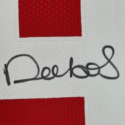 Framed Autographed/Signed Deebo Samuel 35x39 San Francisco Red Football Jersey JSA COA