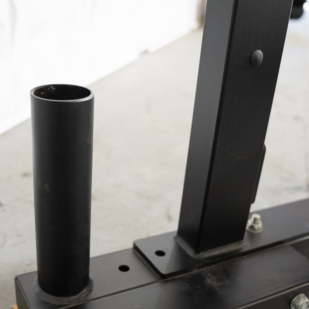 Deluxe Half Rack - Muscle D Fitness - Heavy Duty - Adjustable Safety Bars - Pull Up - Vertical Olympic Bar Storage