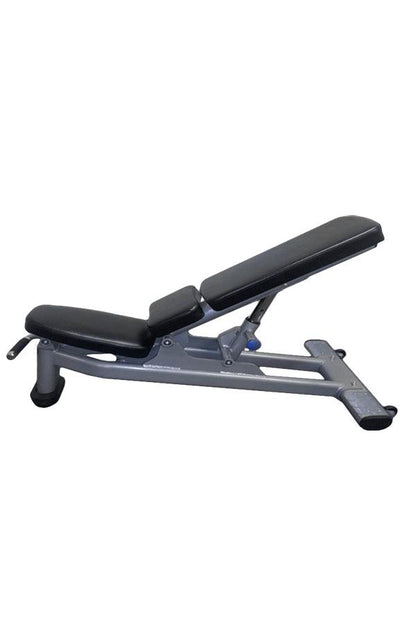 Deluxe Adjustable Bench - Muscle D Fitness - Adjustable Moveable Padded Bench Black Silver