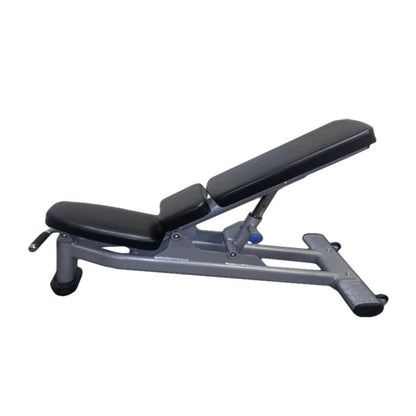 Deluxe Adjustable Bench - Muscle D Fitness - Adjustable Moveable Padded Bench Black Silver