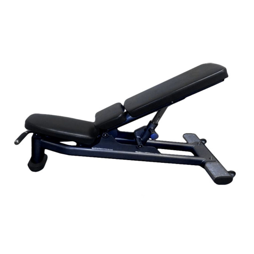 Deluxe Adjustable Bench - Muscle D Fitness - Adjustable Moveable Padded Bench Black Silver