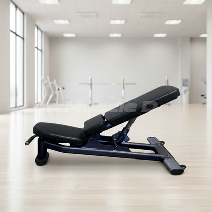 Deluxe Adjustable Bench - Muscle D Fitness - Adjustable Moveable Padded Bench Black Silver