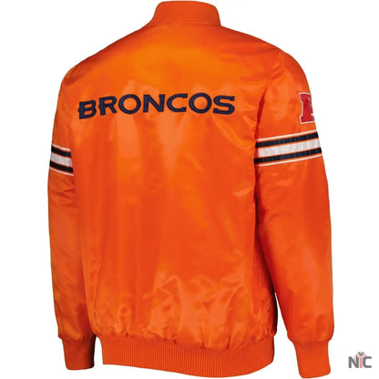 Denver Broncos Football Team Players Orange Varsity Jacket
