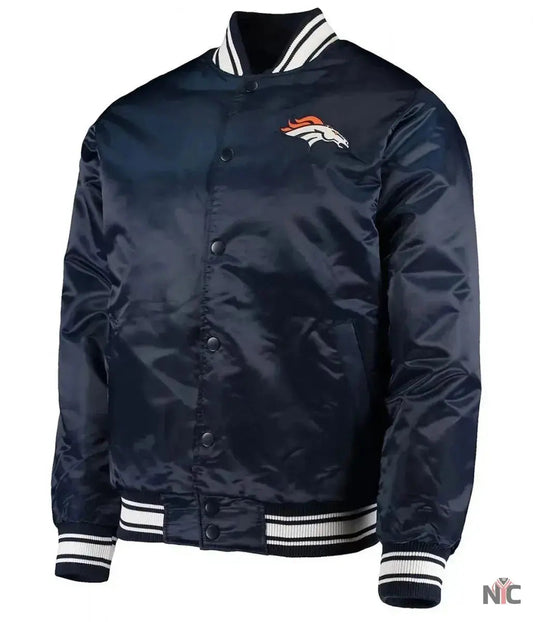 Denver Broncos Locker Room Full-Snap Satin Jacket