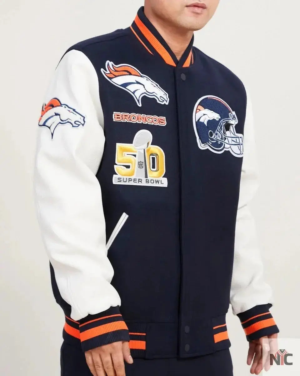 Denver Broncos Mash Up Wool Varsity Jacket