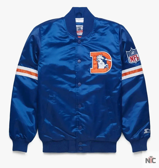 Denver Broncos Satin Varsity Jacket