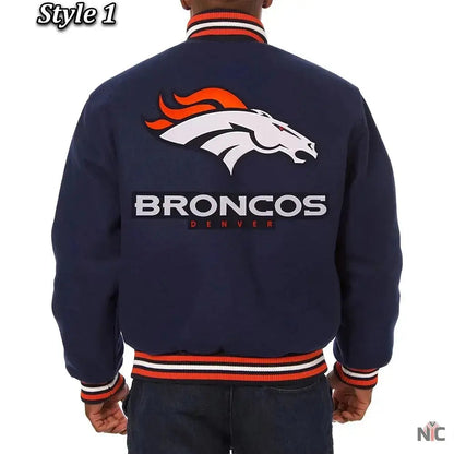Denver Broncos Wool Varsity Blue Jacket