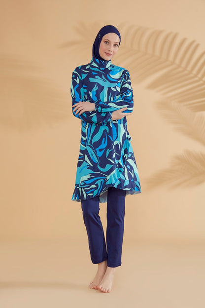 Lycra Navy Burkini Modest Swimwear M2334
