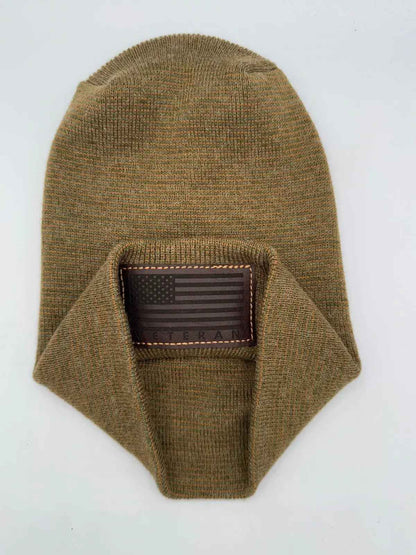 Designed & Made in USA | Veteran Beanie with USA Flag - Patriotic  H-Stitch™ Cuffed Knit Hat for Men & Women | Limited Edition